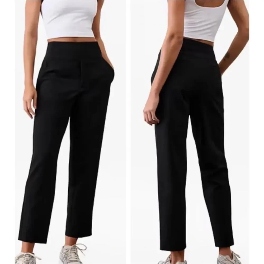 Athleta Endless High Rise Pants Womens Sz 12 Tall Aspen Olive NEW Casual Travel - Picture 1 of 10